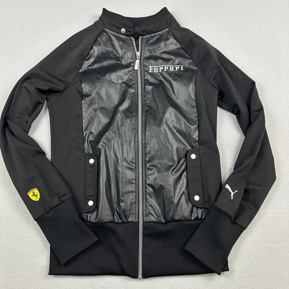 Scuderia Ferrari Jacket Women Small Black Puma Sport Lifestyle Full Zip S